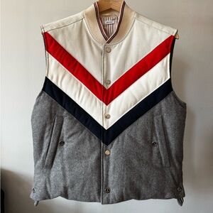 Thom Browne Red, White, and Gray Men's Vest